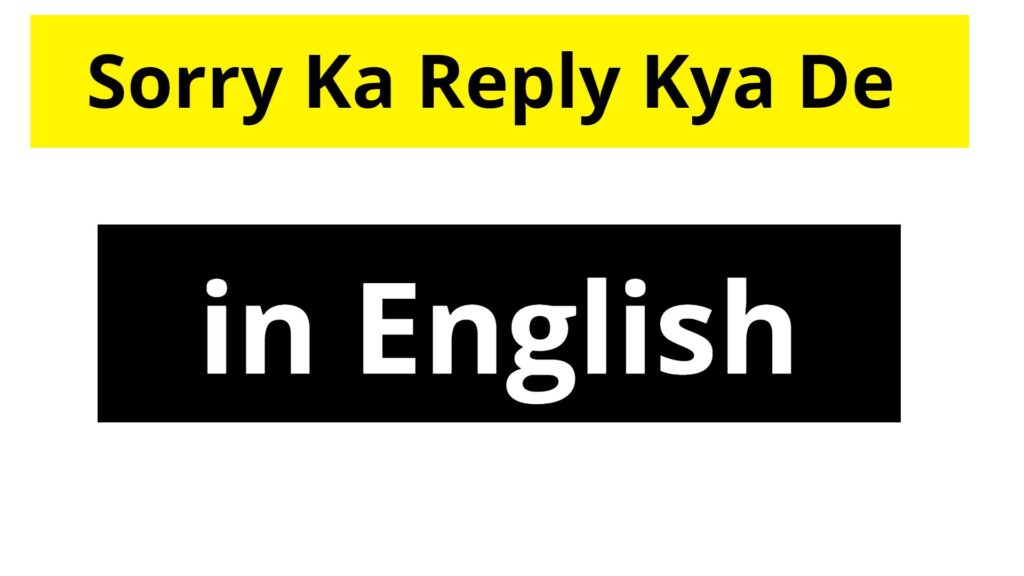 Sorry Ka Reply Kya De In English